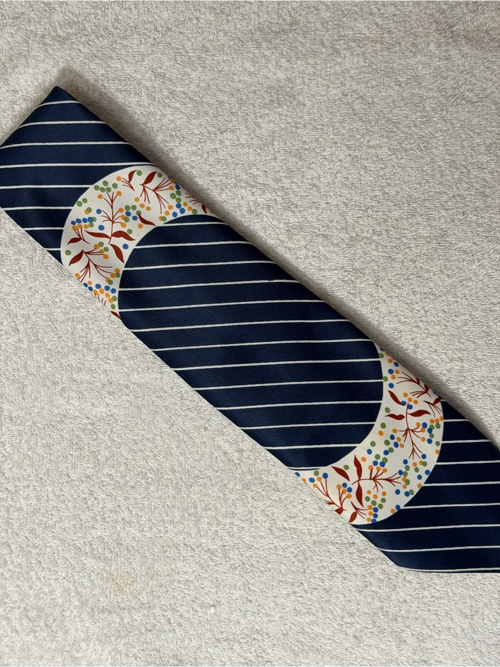 VTG de Carlo Standard Of Excellence Retro Striped Floral Inlay Academia Preppy